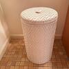 Woven White Hamper with Lid