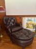 Classic Leather Tufted Top Grain Leather Chair & Ottoman