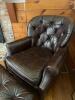 Classic Leather Tufted Top Grain Leather Chair & Ottoman - 3