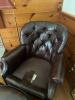 Classic Leather Tufted Top Grain Leather Chair & Ottoman - 7