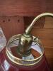 Brass Floor Lamp with Red Metal Shade - 5