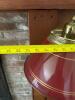 Brass Floor Lamp with Red Metal Shade - 8