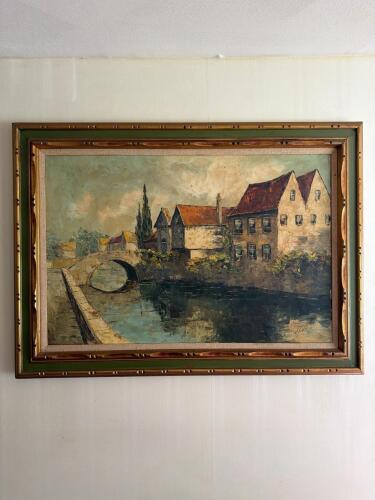 Large Signed Landscape Oil Painting 44"X31"