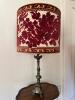 Brass Table Lamp with Velvet Floral Shade