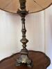 Brass Table Lamp with Velvet Floral Shade - 4