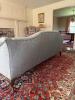 Queen Anne-style Sofa, Blue Damask Upholstery - 4