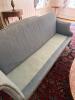 Queen Anne-style Sofa, Blue Damask Upholstery - 8
