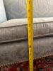 Queen Anne-style Sofa, Blue Damask Upholstery - 12