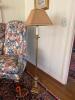 Brass and Resin Finish Floor Lamp with Square Shade