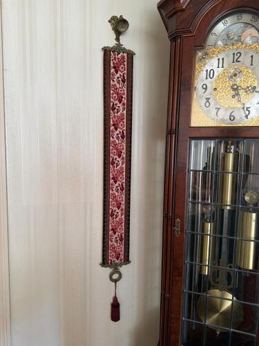 Victorian-Style Brass & Velvet Mechanical Butler Bell Pull