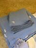Assorted Embroidered Linen Table Linens, Blue and Ivory - 5
