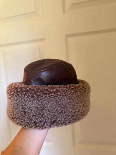 Sheepskin and Leather Hat
