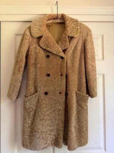 Vintage Shearling-Style Double-Breasted Coat