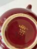 Burgundy Teapot with Gold Trim and Floral Motif - 3
