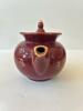 Burgundy Teapot with Gold Trim and Floral Motif - 4