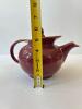 Burgundy Teapot with Gold Trim and Floral Motif - 7