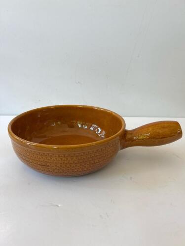 Ganderize Brown Glazed Pottery Handled Bowl