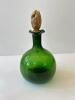 Green Glass Bottle with Wooden Stopper