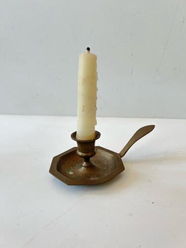 Brass Chamberstick Candlestick with Handle