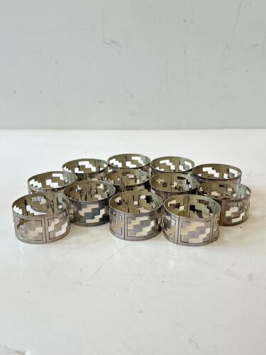 Twelve Mexican Sterling Silver Napkin Rings