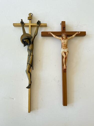 Three Crucifix Crosses with Jesus Figures