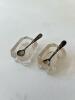 Pair Sterling Silver Salt Cellar Spoons with Dishes