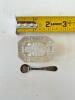 Pair Sterling Silver Salt Cellar Spoons with Dishes - 2