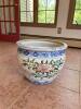 Large Blue and White Floral Ceramic Planter