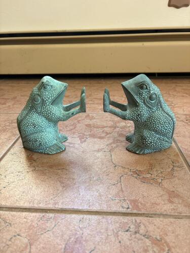 Pair of Cast Metal Frog Bookends