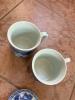 Pair of Blue and White Chinese Ceramic Lidded Tea Mugs - 2