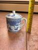 Pair of Blue and White Chinese Ceramic Lidded Tea Mugs - 7