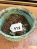 Lightweight Verdigris Finish Embossed Cachepot Planter - 6