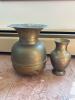 Pair of Brass Tone Metal Decorative Vases