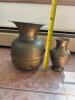 Pair of Brass Tone Metal Decorative Vases - 6