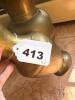 Pair of Brass Tone Metal Decorative Vases - 7
