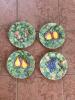 Set of Four Horchow Italian Majolica Style Fruit Wall Plates