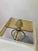 Neoclassical Style Brass Tone Table Lamp with Fabric Shade - 3
