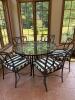 Wrought Iron Glass Top Table with Five Chairs - 2