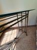 Glass Console Table with Wrought Iron Style Base - 3