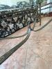 Glass Top Coffee Table with Wrought Iron Style Base - 4