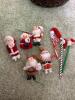 Basket of Flocked Christmas Santa Ornaments and Pencil Toppers - 4