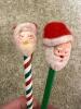 Basket of Flocked Christmas Santa Ornaments and Pencil Toppers - 5