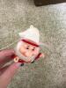 Basket of Flocked Christmas Santa Ornaments and Pencil Toppers - 6