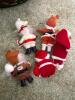 Basket of Flocked Christmas Santa Ornaments and Pencil Toppers - 8