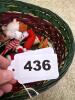 Basket of Flocked Christmas Santa Ornaments and Pencil Toppers - 11