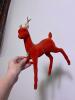 Paper Mache and Flocked Reindeer Figures - Set of Two - 2