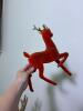 Paper Mache and Flocked Reindeer Figures - Set of Two - 3