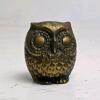 Small Brass Owl Figurine with Patina