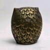 Small Brass Owl Figurine with Patina - 2