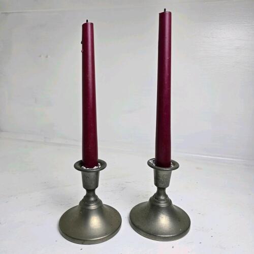 Pair of Preisner Pewter Candlestick Holders
